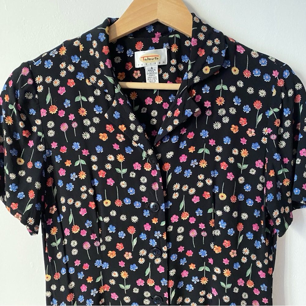 Vintage 90s grunge floral midi dress